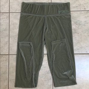 Pink women’s velvet leggings.